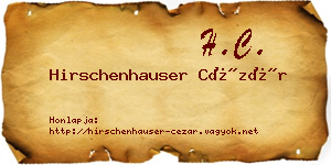 Hirschenhauser Cézár névjegykártya